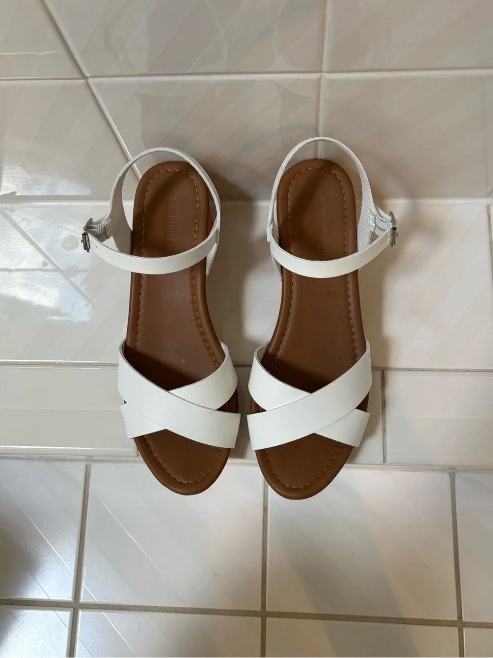 Cushionaire White Ankle-Strap Block Heel Sandal - Picture 5 of 12